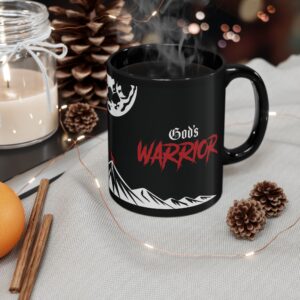 Gods Warrior Black Mug - 11oz Coffee Cup for Strength and Bold Faith - Image 6