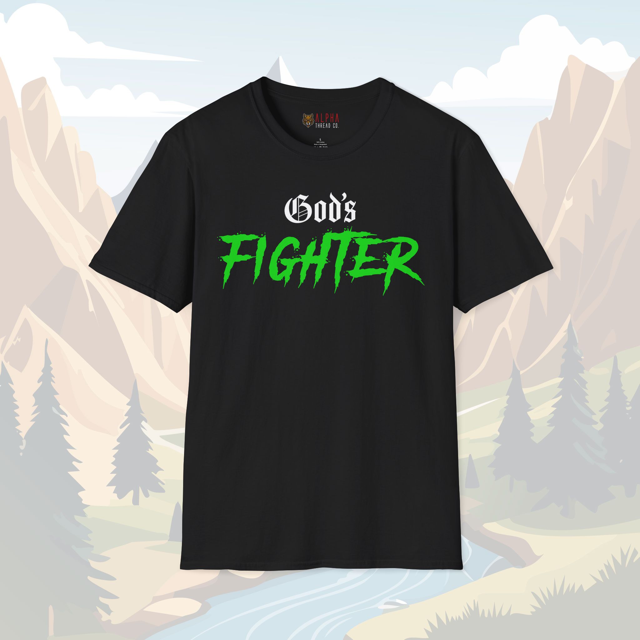 Gods Fighter T-Shirt - Bold Faith and Strength Statement Tee